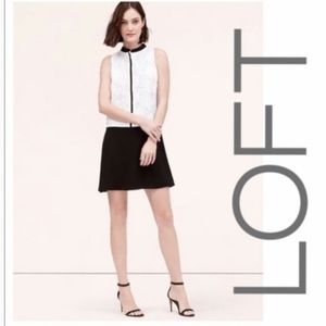 LOFT Color Block Drop Waist Lace Shift Dress